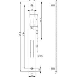 BKS Schließbleche für Fluchttürschlösser - U-Stulp 6 mm - Schließtechnik für Fluchttüren, aus robustem Edelstahl, geprüft nach EN 179 und EN 1125, ideal für Sicherheit und Zuverlässigkeit in Notfällen.