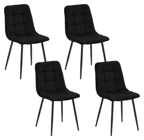 Esszimmerstuhl Mesa Cordstoff Schwarz