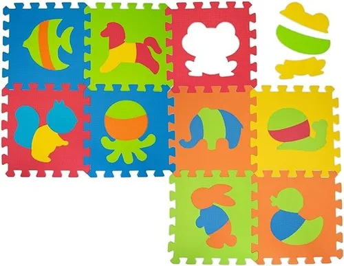 Puzzlematte Puzzle-Teppich 9 Teile + 4 Ersatz  Tiere Kinder Babys32 x 32cm NEU