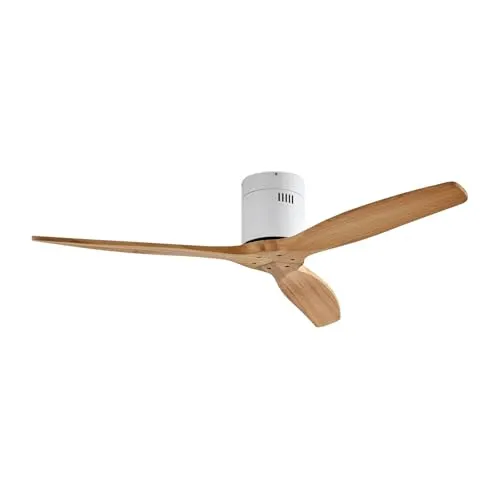Lucande Deckenventilator Vindur - Eleganter Deckenventilator für ganzjährigen Einsatz, mit Holzflügeln und geräuscharmem DC-Motor. Inklusive Fernbedienung für einfache Steuerung und Timerfunktion.