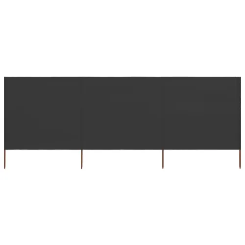 The Living Store 3-teiliges Windschutzgewebe 400 x 80 cm Anthrazit