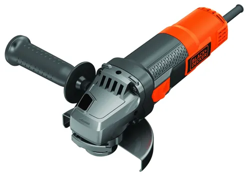 Black+Decker BEG210K Winkelschleifer (900 Watt, 115 mm Scheiben-ø, mit 3-Positionen-Zusatzhandgriff, für alle Standard-Trenn, Schleif- & Schrupparbeiten, inkl. Koffer + Zubehör), Orange/Schwarz