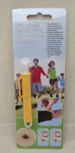 Zeckenzange10 cm gelb Zeckenentferner Zeckenpinzette für Hund Katze Mensch NEU
