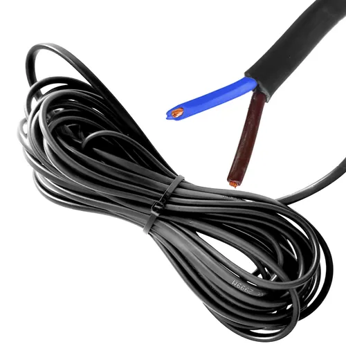 Flachkabel 2x0 75mm² 5m Schwarz Blau Braun H03VVH2-F Kupfer PVC Innenbereich