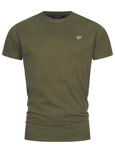 Indicode Herren Kloge T-Shirt mit Rundhals-Ausschnitt | Herrenshirt Sommershirt Army, S