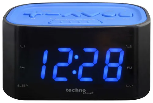 technoline Radiowecker WT 465 - Digitaler Radiowecker mit Senderspeicher und Sleep-Timer, ideal für entspanntes Aufwachen und perfekte Anpassung der Helligkeit.