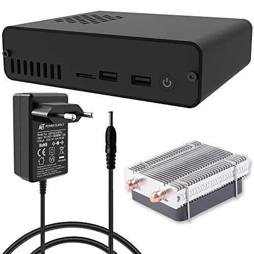GeeekPi DeskPi Pro V3 Gehäuse 2.5'' SATA HDD/SSD NAS Storage Kit,Raspberry Pi Set-Top Box with Ice Tower Cooler, 24W 12V 2A Netzteil für Raspberry Pi 4 Model B 2GB 4GB 8GB (RPi Board NOT Included)