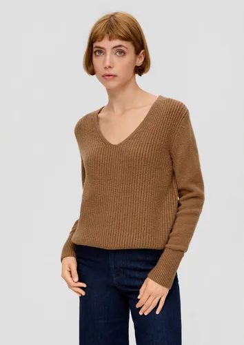 s.Oliver Longpullover Strickpullover Strickpullover mit V-Ausschnitt