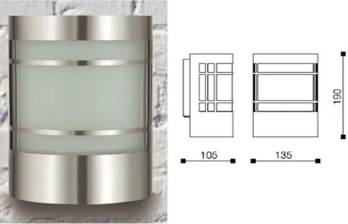 EDELSTAHL Wandleuchte Außenbeleuchtung Garten - Lampen für Außenbereiche, elegante Edelstahl Wandleuchte mit Frostglasschirm, spritzwassergeschützt und ideal für Eingangsbereiche oder Terrassen.