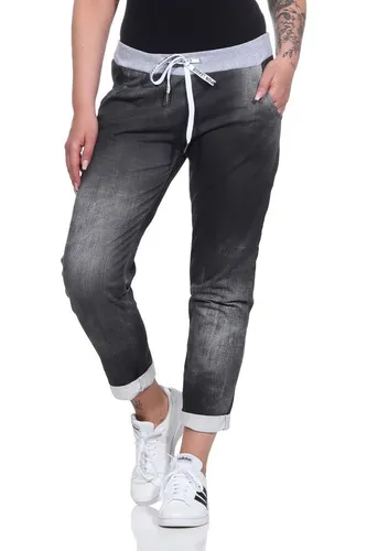 Mississhop 287 Damen Cargohose Blumen Sweatpants - Damen-Hosen in Einheitsgröße (36-42) mit elastischem Gummibund und Tunnelzug für perfekten Sitz. Stylischer Blumen-Print, ideal für Freizeit, Sport und elegante Abendlooks.