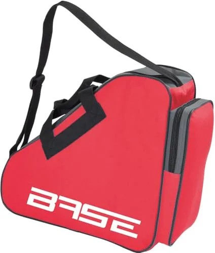 BASE - Skatebag I Schlittschuhtasche mit Henkeln I Eishockey-Bag mit Reisverschluss & praktischen Fächern I inkl. verstellbarem Trageriemen, rot