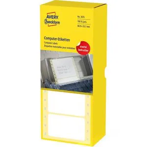 AVERY Zweckform Computer-Endlosetiketten 3615 - 4.000 Stück - Endlos-Etiketten in weiß, ideal für den professionellen Einsatz, hergestellt in Deutschland für höchste Qualität und Zuverlässigkeit.