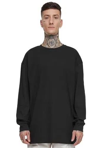 Urban Classics Herren Sweatshirt Organic Boxy Rib Longsleeve, Oversized Sweatshirt für Männer, Bio-Baumwolle, erhältlich, Größen S-XXL