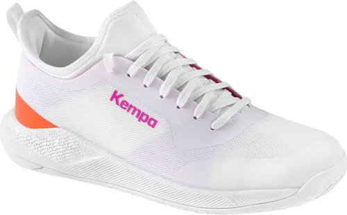 Kempa Mädchen Kourtfly Jr Sport-Schuhe – Weiß Lila, 37 EU - Laufschuhe für Mädchen mit Michelin-Gummisohle für optimale Kontrolle und Schutzzone im Vorderfußbereich. Ultra-leichtes Mesh sorgt für Atmungsaktivität und Tragekomfort.