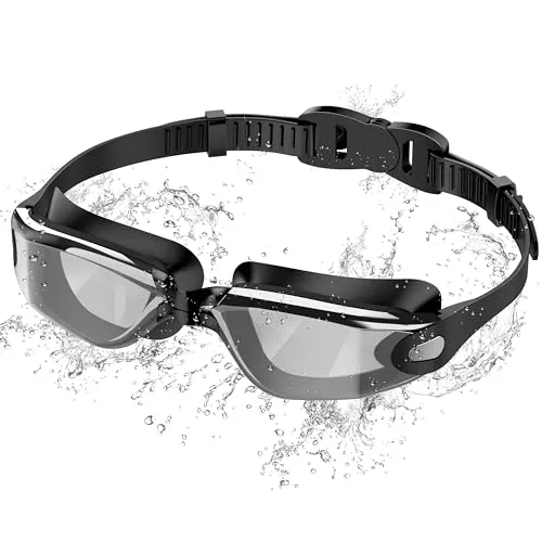 Ambienden Swimming Goggles Adults & Youth - Anti-Fog HD Lens, UV Protection, Waterproof Seal for Training, Beach/Pool - Secure Fit Unisex Goggles Swimming Men & Women-YJ-BK