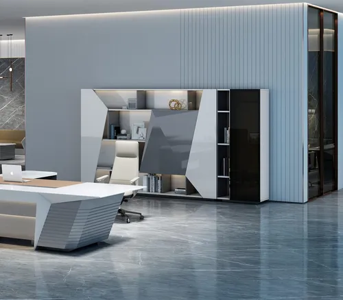 Eleganter weißer Büroschrank – modern und geräumig - Moderner Büroschrank aus Holz mit großzügigem Stauraum. Ideal für Arbeitszimmer oder Wohnzimmer. Maße: 360 x 46 x 200 cm, inklusive Regalböden und Türen. Perfekt für eine stilvolle Einrichtung.