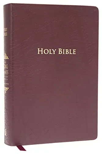 KJV Study Bible, Large Print, Bonded Leather, Burgundy - Sozialwissenschaften, hochwertige gebundene Leder-Ausgabe mit großen Schriftzeichen und rotem Text für komfortables Lesen und Studieren.