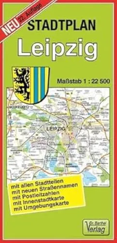 Stadtplan Leipzig 1:22500 - Detaillierter Stadtplan von Leipzig im Maßstab 1:22500, ideal für die Orientierung und Planung von Erkundungen in der Stadt.