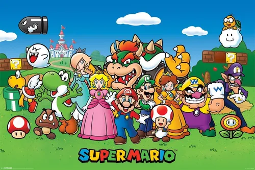 Poster Super Mario Characters Maxi Wandposter für Kinderzimmer Neu 91,5x61 cm