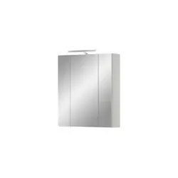 xonox.home Spiegelschrank Ice 60x70 cm mit Beleuchtung - Moderne Badmöbel: Spiegelschrank Ice mit 3 Spiegeltüren und 6 Einlegeböden bietet optimalen Stauraum und edles Design. Nassraumgeeignet und pflegeleicht.