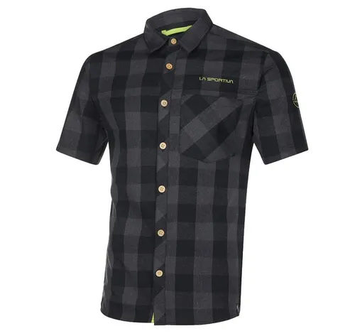 La Sportiva Wanderhemd Nomad (mit Brusttasche) Kurzarm carbongrau/schwarz Herren, Größe: L