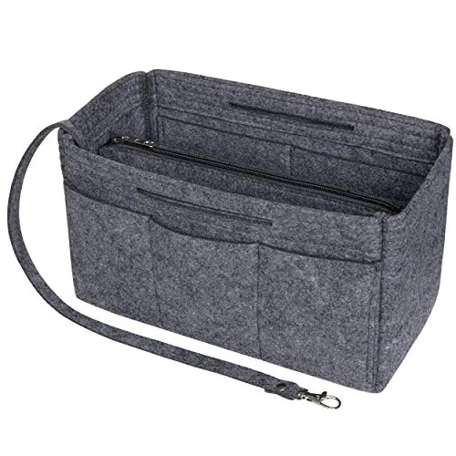 Soyizom Filz Handtasche Liner, Fits Speedy 25-40, Neverfull (Dunkelgrau, X-Large)