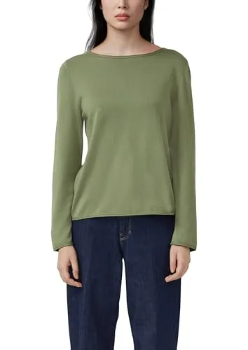 s.Oliver Longpullover mit Rollkanten - Eleganter Feinstrickpullover aus Baumwoll-Viskose-Mix. Bequem und vielseitig – perfekt für Büro, Brunch oder entspannte Wochenenden. Einfach überziehen und wohlfühlen!