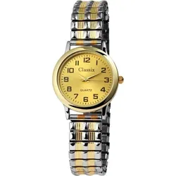 Classix 1700011-001 Analog Damenuhr Metallzugband bicolor - Silber