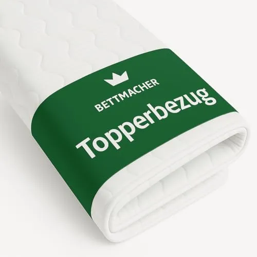 Bettmacher Topperbezug 200x200cm 5-7 cm Kernhöhe waschbar 60°C OEKOTex Reißverschluss Mikrofaser