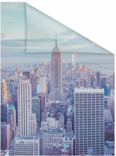 LICHTBLICK ORIGINAL Fensterfolie New York - Blickdichte, strukturiert selbstklebende Fensterfolie für effektiven Sichtschutz und dekorative Gestaltung im Innenbereich, ideal für glatte Glasflächen.