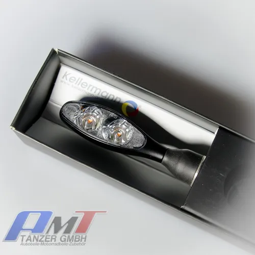 Kellermann LED-Blinker Micro 1000 Extreme Schwarz - Motorrad Blinker in kompakter Bauform, extrem helles LED-Licht für bessere Sichtbarkeit und Sicherheit im Straßenverkehr.