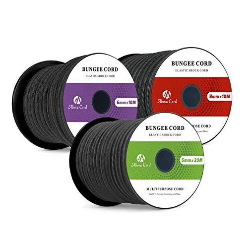 Abma Cord Gummiseil Hochelastisch Expanderseil 100% Dehnung Planenseil Spannseil (10M, 20M, 30M)