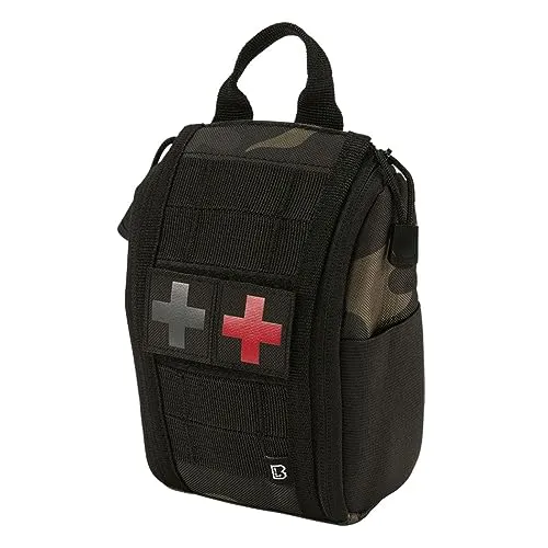 Brandit Molle First Aid Pouch Premium dark_camo - Erste Hilfe Pouch aus robustem 600DEN Polyester, ideal für Beruf und Freizeit. Mit 180° Öffnung für schnellen Zugriff und PALS-Befestigung für Molle-Systeme.
