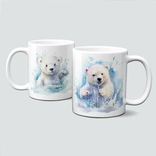 online-hut - Tasse - Kaffeebecher - Lieblingstasse - mit fröhlichem Eisbären - LT-317