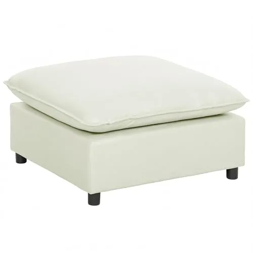 Modularer Fußhocker mit weichem Kissen in Leinenoptik - Stilvoller Fußhocker für Wohnzimmer und Schlafzimmer, mit gepolstertem Kissen für hohen Sitzkomfort. Höhe: 40 cm, Breite/Länge: 75 cm, ideal für entspannte Momente.