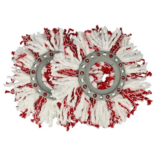 vhbw 2X Wischbezug Ersatz für Leifheit 52094, 52115 für Wischmopp - Ersatzkopf, Mikrofaser Rot Weiß