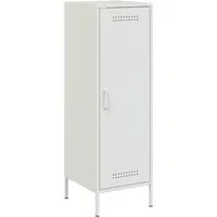 vidaXL Highboard Weiß 36x39x113 cm Stahl - Kommode im Industrie-Stil mit robustem Stahlgestell, bietet reichlich Stauraum und ist pflegeleicht – ideal für Schlafzimmer oder Wohnzimmer.