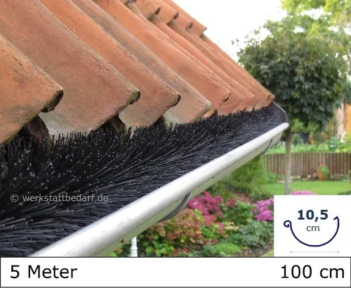 Meter Dachrinnenbürste Ø10,5cm, á 100cm Laubschutz Photovoltaik Marderschutz 5