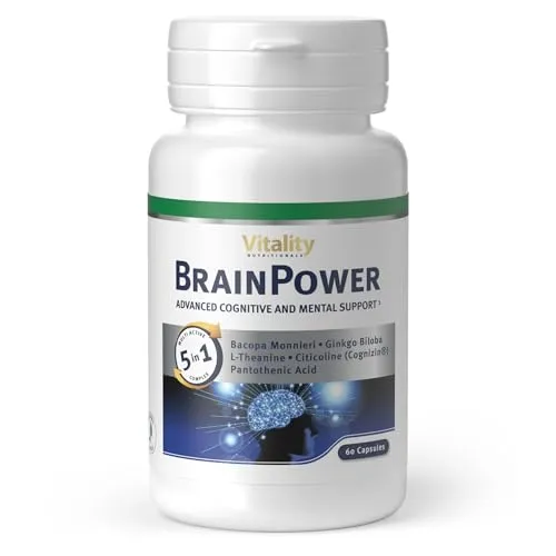Brain Power Kapseln mit Ginkgo Biloba, Brahmi & L-Theanin