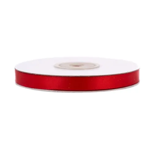 Doppelseitiges Satinband 6mm x 20m Rolle - FARBAUSWAHL in 6/10/25/38mm - farbecht & waschbar - Schleifenband für Hochzeit - Geschenkband zum Verpacken Dekorieren Basteln - Rot 250