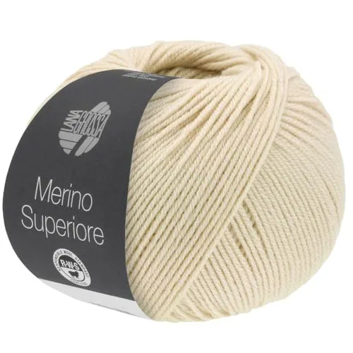 Produktbild LANA GROSSA Merino Superiore | Pure, extrafeine Merinowolle waschmaschinenfest und filzfrei | Handstrickgarn aus 100% Schurwolle (Merino extrafein) | 50g Wolle zum Stricken & Häkeln | 180m Garn FB 51
