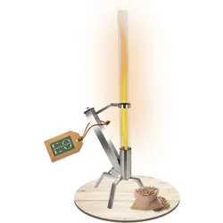 Pelletfackel Edelstahl - Feuersäule mit 90 Min. Brenndauer - Feuerstellen für Garten und Terrasse, stilvolles Design aus rostfreiem Edelstahl mit hitzebeständiger Glasröhre und einfacher Befüllung mit Holzpellets.