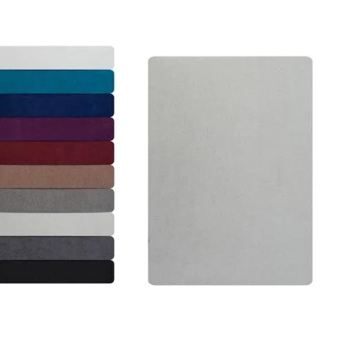 Frottee Spannbettlaken Spannbetttuch 90 - 100 x 200 cm, Bettlaken 80% Baumwolle - 20% Polyester, Kuschelig Weich und Warm, Matratzen bis 23-25 cm, OEKO-TEX MADE IN GREEN, Silber