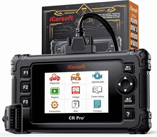 iCARSOFT Universal OBD-2 Diagnosegerät Scanner CR PRO+ für 56 KFZ-Modelle - Vielseitiger OBD-2 Scanner, geeignet für Fahrzeuge ab Bj. 2001. Ideal zur Fahrzeugdiagnose und Fehlersuche bei PKW, LKW und Transportern.