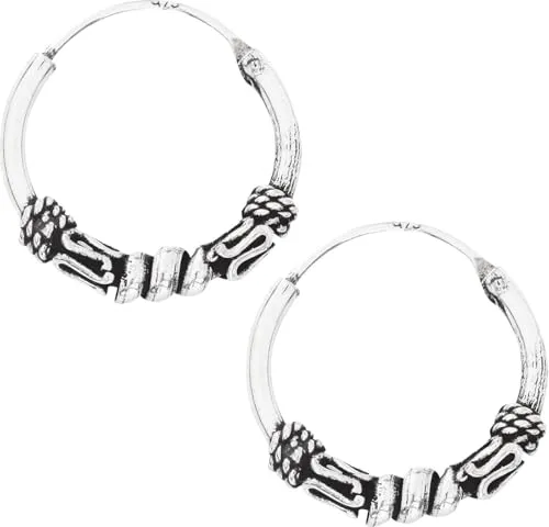 etNox Ornament Creolen Unisex Ohrring Standard 925er Sterling Silber Basics, Geschenke