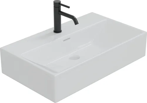 HAGO Waschbecken Keramik 60x36cm – Eckig mit Überlauf von HAGO