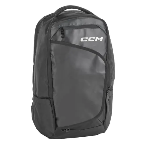 CCM PREMIUM PLAYER CARRY Bag 21 - Schwarz - Sportfan Rucksack mit geräumigem Hauptfach, gepolstertem Laptopfach und individueller Frontplatte für Teamlogos. Ideal für Alltag, Fitnessstudio und Teamreisen.