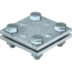 25er PACK 1010 Kreuzverbinder nach DIN EN 62561-1 - Sonstige, feuerverzinkte Stahl-Kreuzverbinder mit Sechskantschlitzschrauben und Muttern M 8, ideal für zuverlässige Verbindungen in Elektroinstallationen.