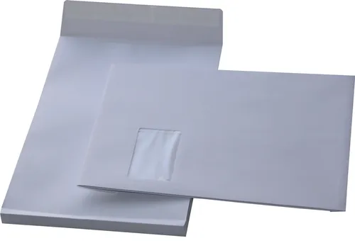 St. C4 Faltenversandtaschen weiß Fenster Falte 20 mm Kuvert Briefumschläge 50