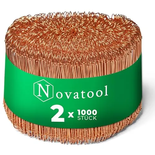 Novatool Rödeldraht mit Ösen 1 x 140mm - 2.000 Stück - Robuster Bindedraht für vielseitige Anwendungen, ideal für Floristik und Bau. Perfekt zum Verschließen von Beuteln und für professionelle Bindetechniken in der Landwirtschaft.